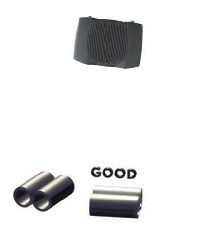 Image which shows a "good" angle of a cylinder to mitigate the contrast distortion effects.