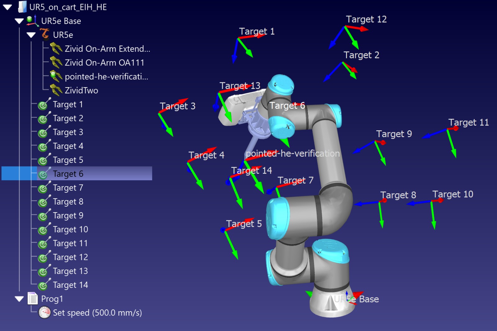 Poses for Hand-Eye calibration on RoboDK.